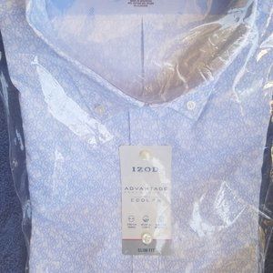 Izod Casual Long Sleeve Slim Fit Shirt (Lot of 2) Size XL 17-17.5
